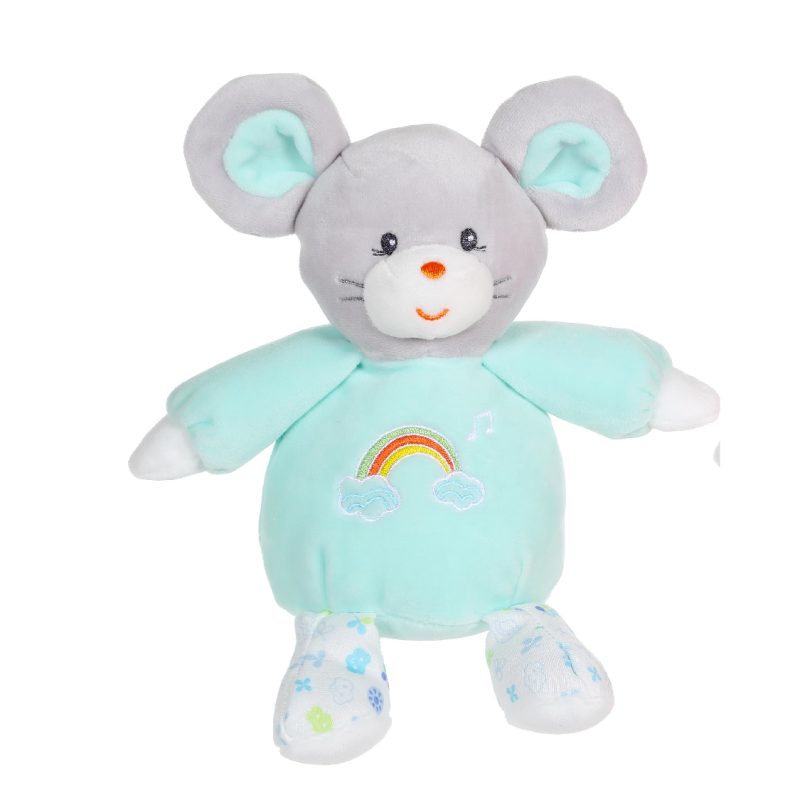  rainbow musical soft toy green mouse 15 cm 